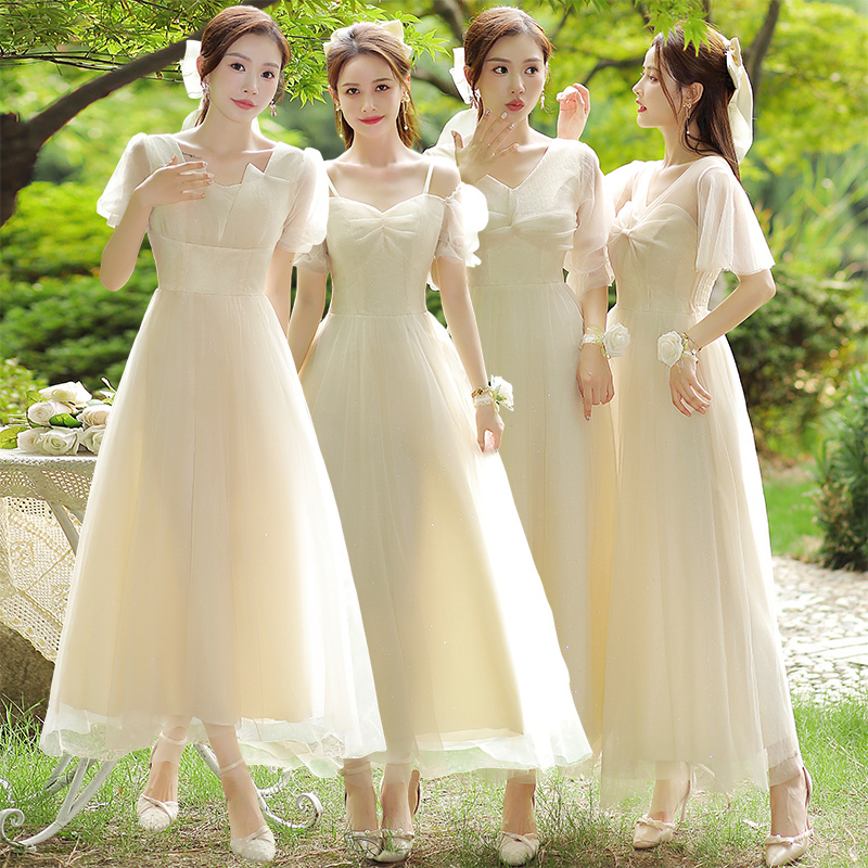 Bridesmaid Dress 2025 New Style Sweet and Elegant Long Slimming Sister Group Bridesmaid Dress Can Be Worn Casually as a Choir Dress Bridesmaid Dress 2025 New Style Sweet and Elegant Long Slimming Sister Group Bridesmaid Dress Can Be Worn Casually as a Choir Dress