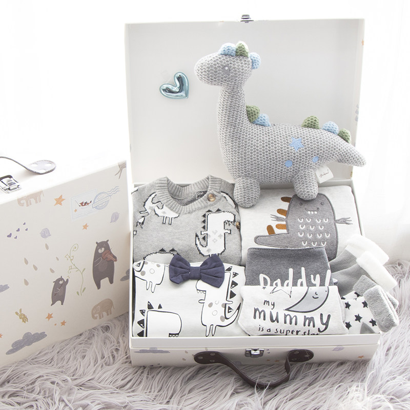 Newborn baby clothes gift box set Spring and autumn boys gift bag gift high-end baby full moon gift