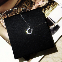 JASMINE new 925 silver full body HORSESHOE zircon clavicle chain super flash non-fading mini necklace