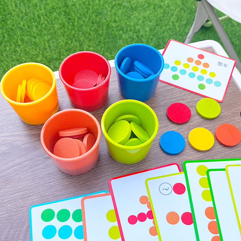 Meng's Early Education Puzzle Toy Baby Awareness Color Sorting Cups Young Children Pairing Cognitive Enlightenment Training Aids-Taobao