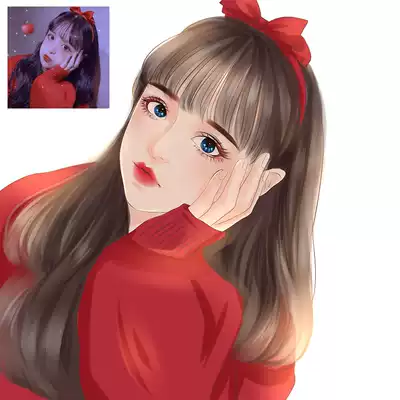 Realistic hand-painted avatar custom board painting comic couple design q version live photo production anime cartoon painting