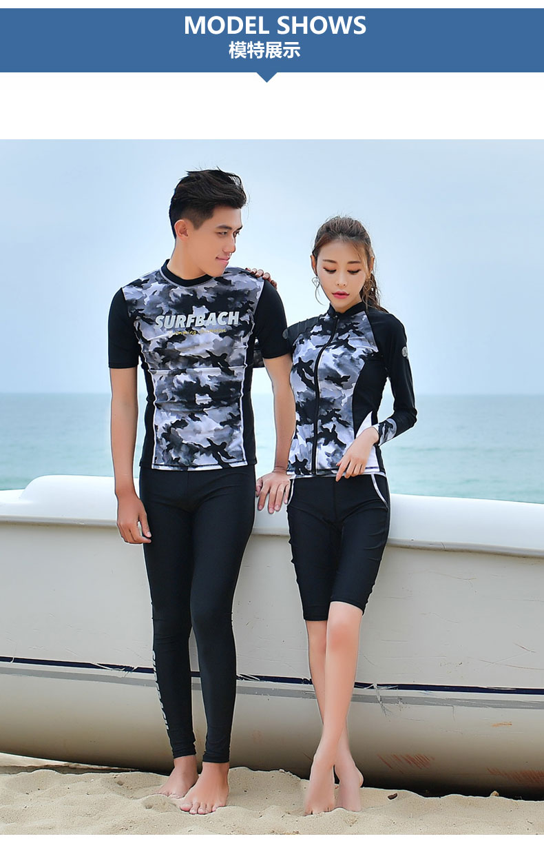 2018 cặp đôi mới của Hàn Quốc đồ bơi nam và nữ năm điểm quần bơi tách đôi phù hợp với suối nước nóng che bụng bên bờ biển bảo thủ đồ biển cặp	