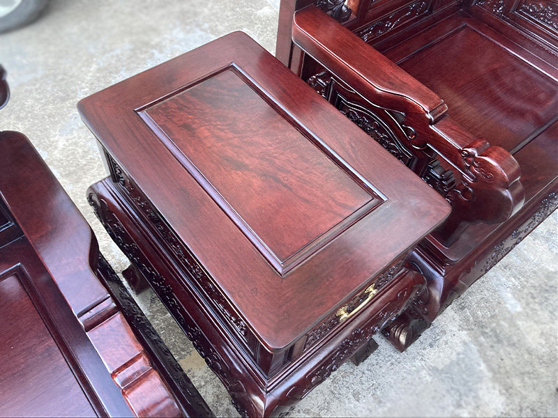 Махогани диван 高端中式国标红木雕花沙发缅甸花梨木酸枝色加厚飞天沙发茶几组合 OTHER