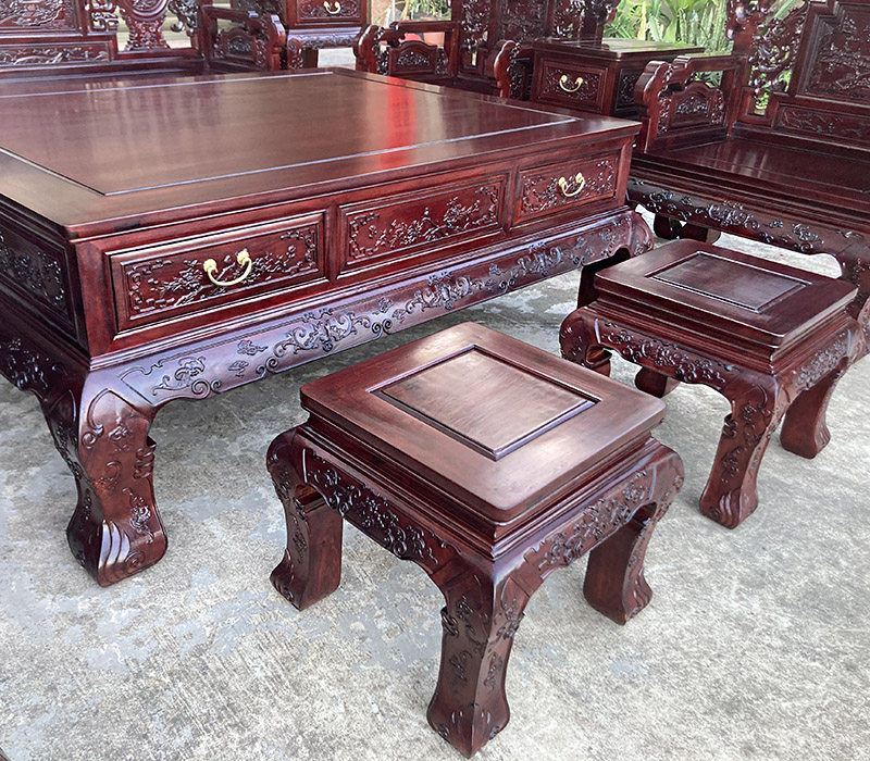 Махогани диван 高端中式国标红木雕花沙发缅甸花梨木酸枝色加厚飞天沙发茶几组合 OTHER