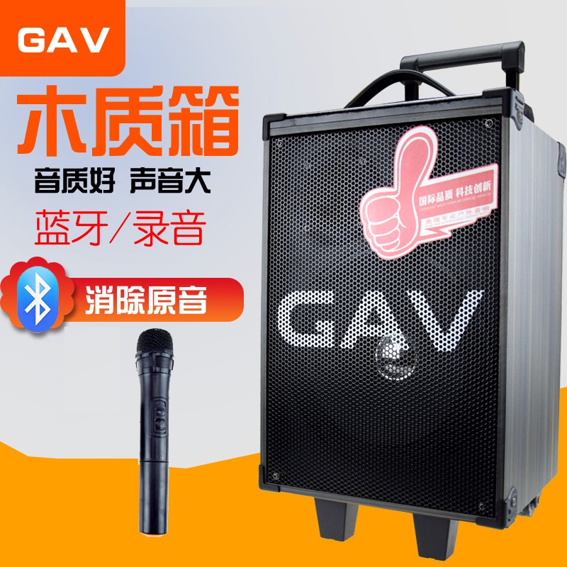 GAV brand K-118 shock bass lever speaker outdoor square dance card audio player wireless microphone