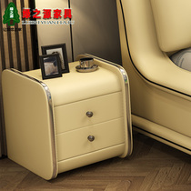 Leather art bedside cabinet complete locker simple modern bedroom personality creative economical side cabinet mini small cabinet