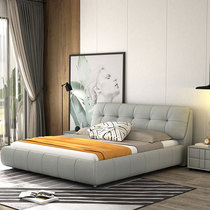 Nordic fabric bed master bedroom double modern minimalist disassembly and washable small apartment economical personality 1 8 meters ta ta rice bed