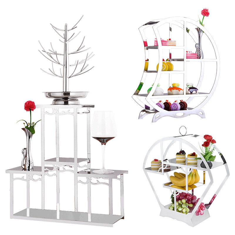 Eurostyle Multilayer Cake Swing Table Dessert Table Swing Pieces Show Shelf Hotel Buffet Cold Dinner Tea Break Refreshments Shelf