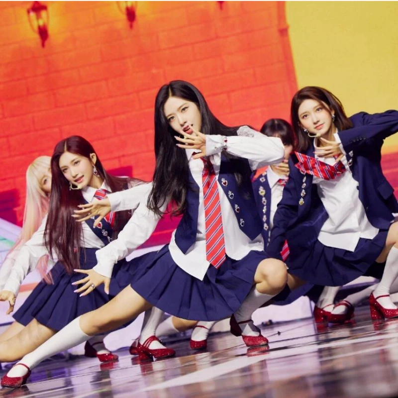 Ive Zhang Yuanying same KPOP women's group playing the campus college style performance service student clothes jk uniform set