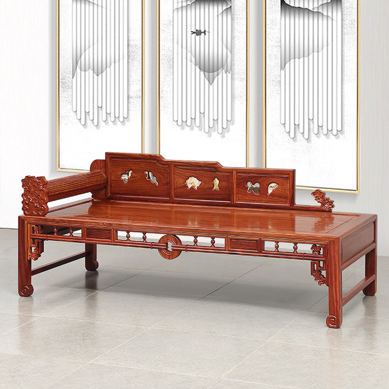 Monarch's Ming style red wood furniture Myanmar Acid Branch Bed Sleeping Collapse Chinese Courteous chair Lying Chair Sofa Bed Beauty-Taobao
