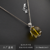 Swallow House 925 sterling silver through hole pearl Amber Beeswax South Red beads beads diy pendant holder Pendant head empty holder