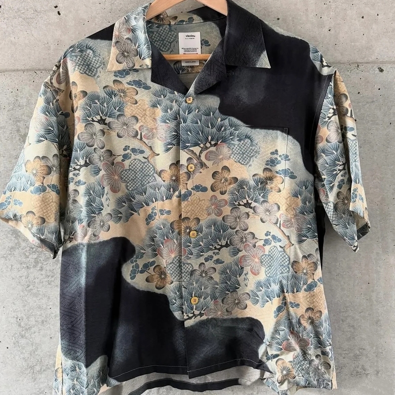 Visvsvm Visvim Style 25Ss Crosby Shirt Dark Pattern Jacquard Short-Sleeved Shirt Visvsvm Visvim Style 25Ss Crosby Shirt Dark Pattern Jacquard Short-Sleeved Shirt