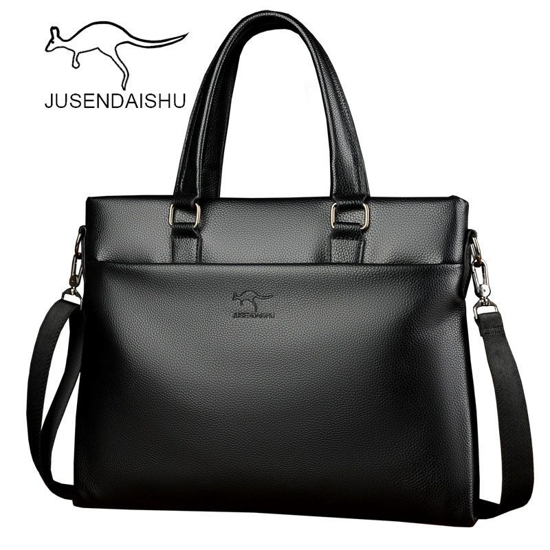 Jusen kangaroo men's bag men's bag handbag handbag briefcase men's business shoulder bag leather casual shoulder bag