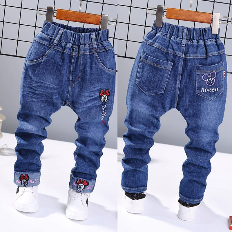 Quần jeans bé trai mùa thu mới bé gái quần dài chân cho bé quần 1-2-3-4-5-6 tuổi mỏng