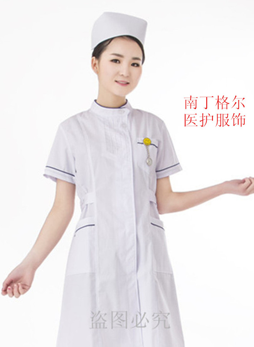 Nightingale nurse clothes long-sleeved winter clothes round neck and white lab coat short-sleeved dental pharmacy laboratory nursing clothes - Taobao
