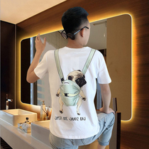 Ultra Fire Summer New Tide Cards Backpack Small Milk Dogs Short Sleeve Men Sashimi Social Spirit Little Guys 100 Hitch Lovers T-Shirts