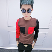 Autumn Winter Net Red Sweater Male Korean version Body Fashion Trends Personality Tide Man Long Sleeve Mental Society Small Guy Knit Undershirt