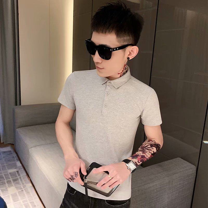 Summer new POLO shirt man short sleeve T-shirt Han version sashimi social spirit small group trendy half sleeve tennis red blouse