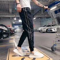 Net Red Tides Signs and Handsome Qi social spirit Small-footed autumn and winter small feet casual 90% Pants Men