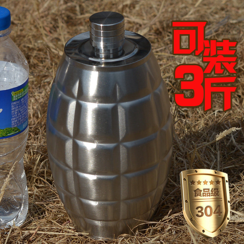 Thickened 304 stainless steel creative wine jug 3 kg carry-on wine jug wine bottle wine bottle wine barrel