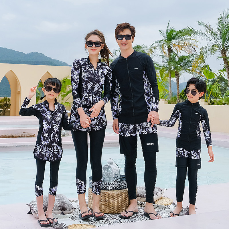 Parent-Child Diving Costume Lady Sleeve Two Pieces of Couple Trousers Dry Dry Surf Swimming Clothes Snorkeling Dress Men
