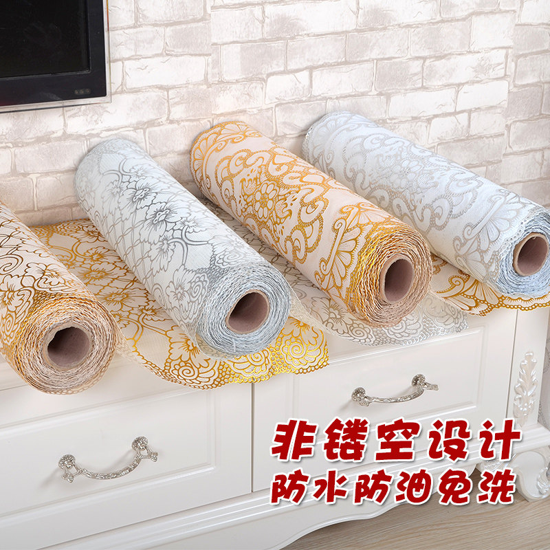 TV cabinet cushion waterproof custom-made anti-oil bronzed PVC tea table cushion non-hollowed-out and anti-washable high temperature resistant table cushion