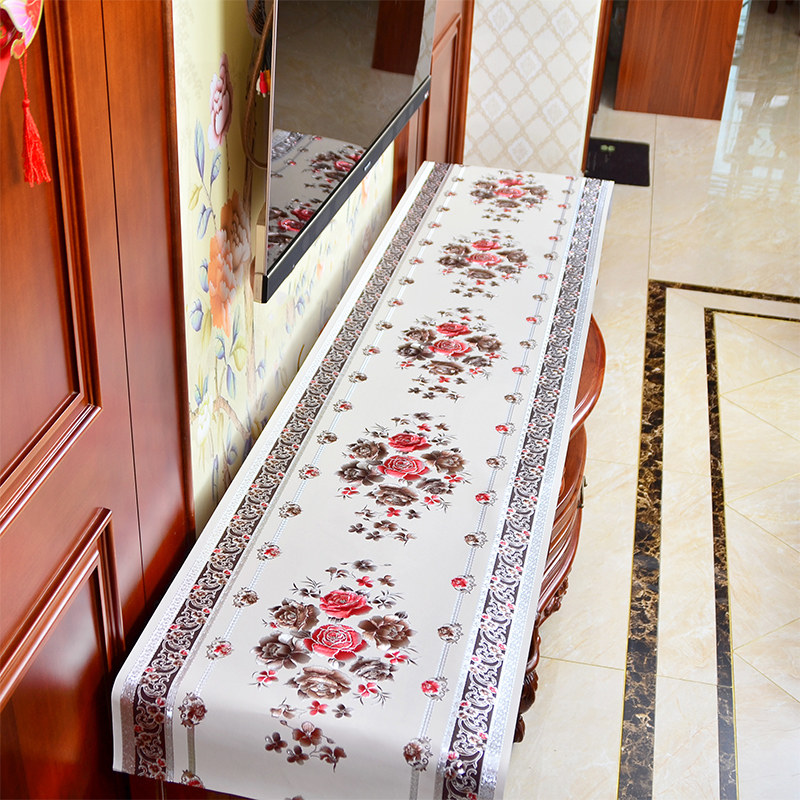 TV cabinet cushion European net red tablecloth waterproof bedside table shoe cabinet cover cloth rectangular dustproof table flag bronzing