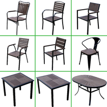 Outdoor plastic wood tables and chairs courtyard anticorrosive wood outdoor leisure table garden outdoor balcony waterproof sunscreen table chair