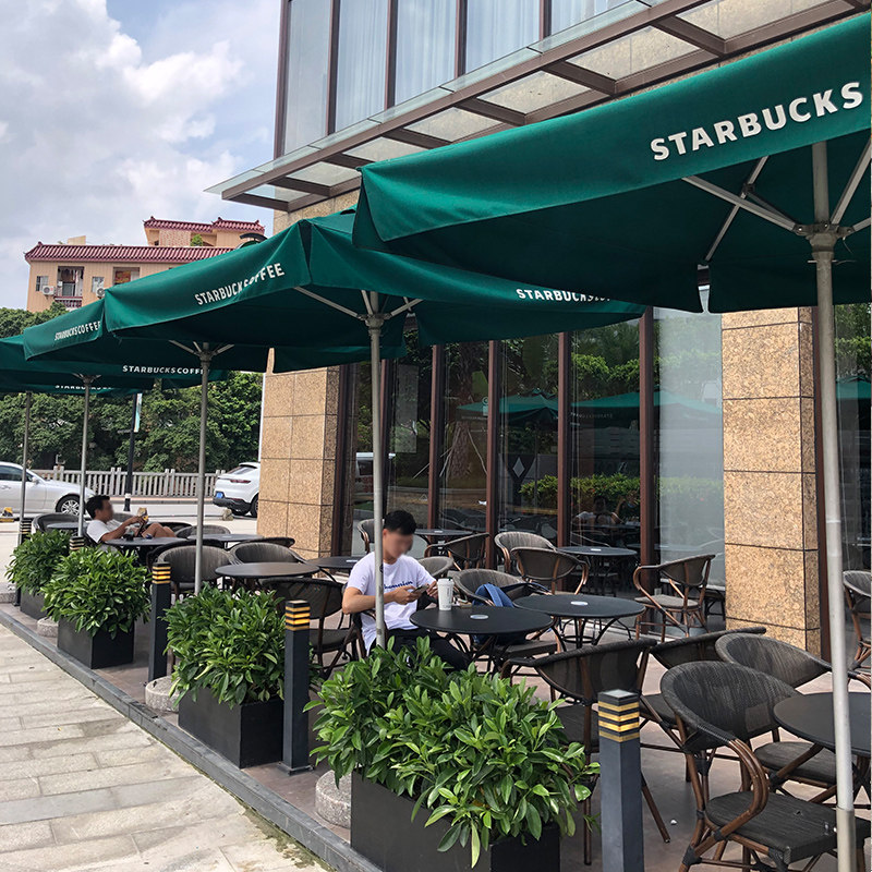 Outdoor table and chair courtyard with umbrella balcony small table and chair rattan chair outdoor waterproof milk tea shop cafe outside the table and chairs