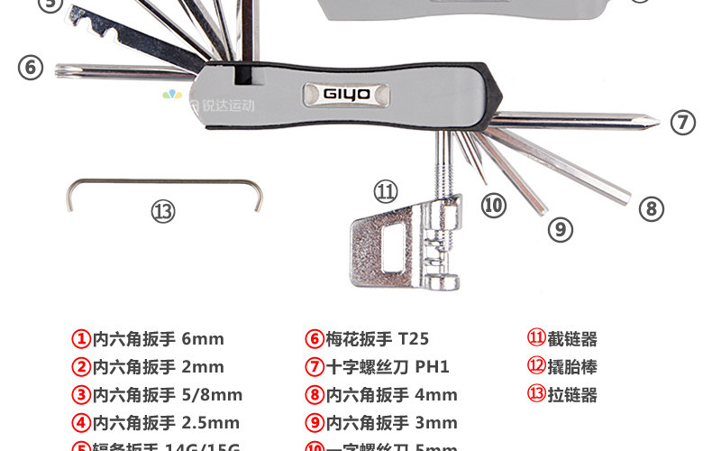 Outils pour vélo GIYO - Ref 2280282 Image 17