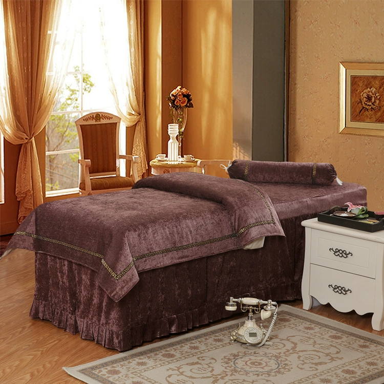 New chenille vẻ đẹp trải giường bốn bộ tùy chỉnh cotton giường massage bìa simple Châu Âu beauty salon trải giường mẫu ga giường spa