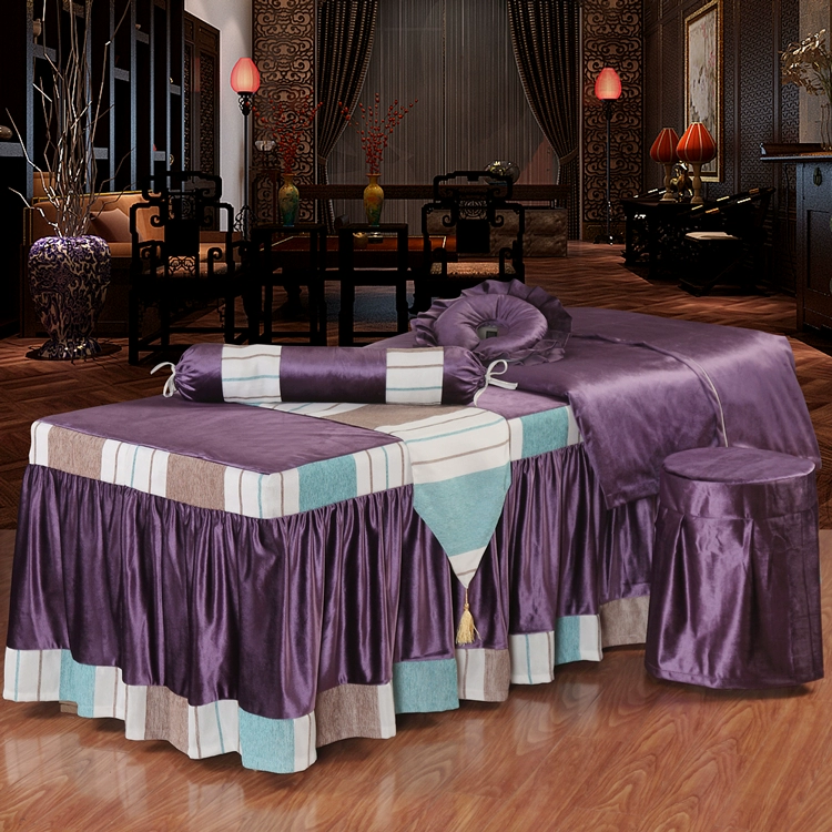 Sheng Xinwei bedspread denim massage vẻ đẹp cao cấp Ý bộ khăn trải giường cashmere của custom-made giường váy miễn phí vận chuyển - Trang bị tấm