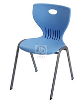 Simple four-legged conference chair thickened plastic steel student chair Training chair Reception chair Library staff backrest chair Reading