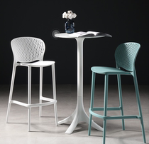 Tall back chair simple Nordic dining chair plastic home stool milk tea coffee shop lounge chair front chair