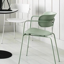 Simple dining room chair Nordic wrought iron chair outdoor leisure chair home comfort plastic steel chair milk tea coffee shop chair