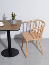 Solid wood leisure chair Nordic style home comfortable four-foot chair modern dining hall chair leisure chair