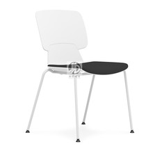White sponge plastic steel chair electroplating leisure chair training chair Library personality four-legged bow conference chair