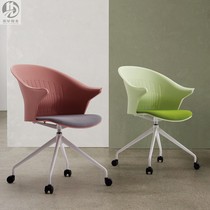 2021 New Office Conferences Restaurant Chair Nordic Family Chair with Wheel Soft Seat Cafe Chair