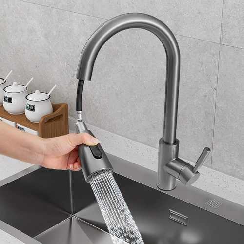 Дайв -лодка серая серая кухня перекачивает вода Большой промывочный бассейн кожа -ХОТ Универсальное вращение из нержавеющей стали из нержавеющей стали.