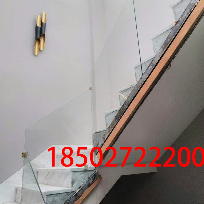 Wuhan steel plate staircase metal channel steel U-slot indoor home staircase fixed glass handrail card slot customization