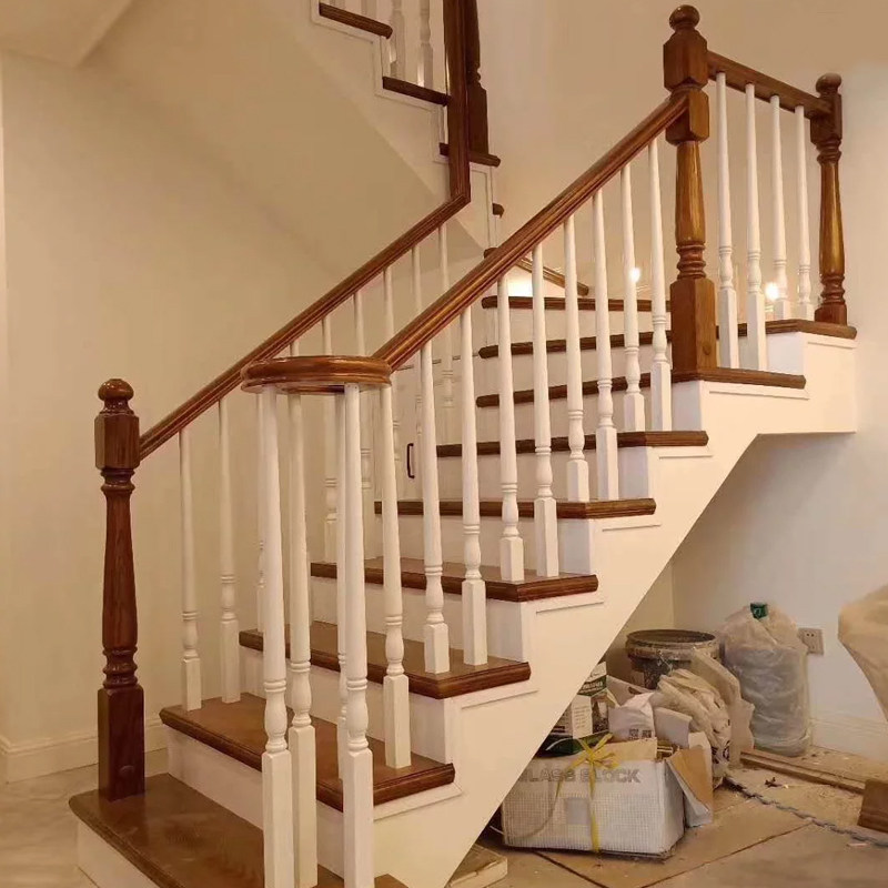 Oak Solid Wood Stairs Armrail Fence Balway Ballbar Guaranteer Loft Guaranteed Overall Staircase High-end Customization