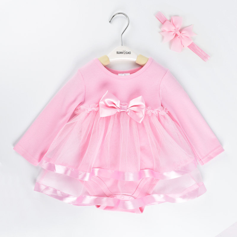 Female Baby Triangle Khae Princess Dress Baby Newborn Baby Newborn Long Sleeve Dress Crawl to Hundred Day Full Moon Gown