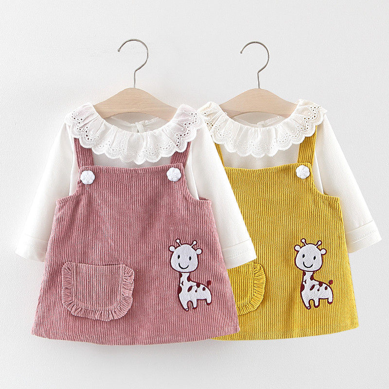 Baby Strap Dress Spring and Autumn Ocean Two Package Girl Baby Dress Spring Child Dress 0-1 - 3 years old 2