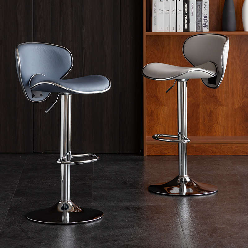 Bar chair backrest light luxury bar chair simple modern Nordic chair lift bar wrought iron American creative high stool