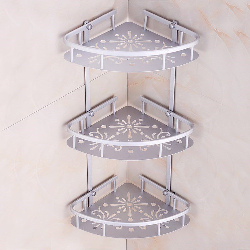 Triangle corner toilet tripod supplies rack Wall perforated bathroom room bath