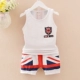 Váy bé trai hè 2018 mới set bé tay ngắn hai dây set 1-3 tuổi 45 quần hè hè màu sắc phù hợp với thủy triều mỏng