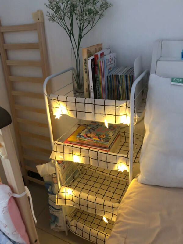 Bedroom Mobile Shelve Shelf Floor Multilayer Storage Small Trolley Dormitory Bedside Bookcase Kitchen Snacks Storage Deviner