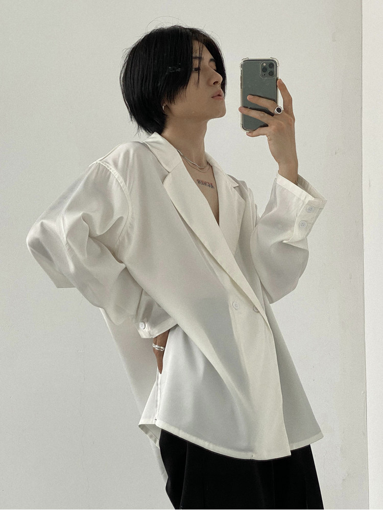 Genesisboy System твердый шелк льда тонкая модель драпировка один костюм пальто модельа Others / Other 