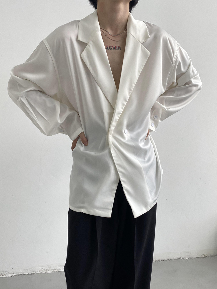 Genesisboy System твердый шелк льда тонкая модель драпировка один костюм пальто модельа Others / Other 