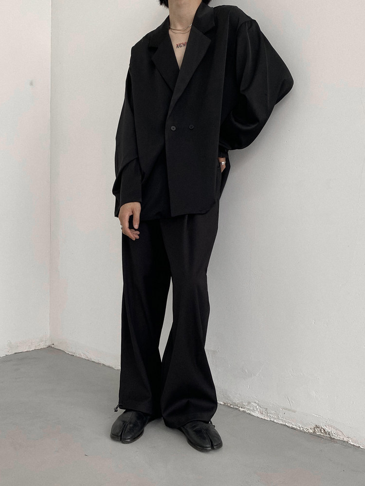 Genesisboy System твердый шелк льда тонкая модель драпировка один костюм пальто модельа Others / Other 